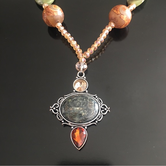Stone & Glass Beaded Necklace - Picture 11 of 16